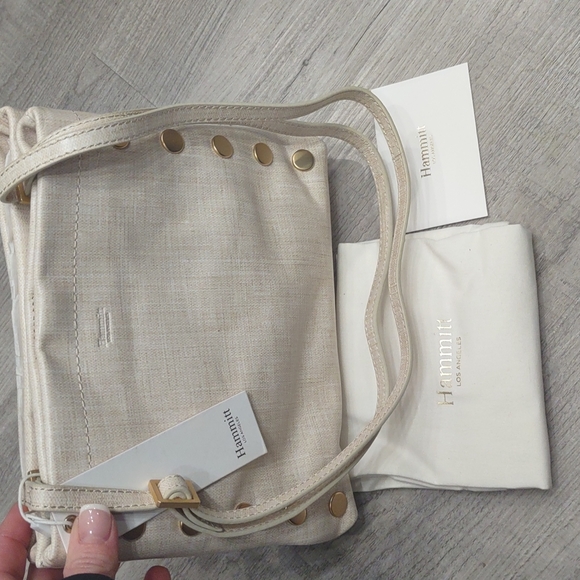 🌴Hammitt Duke Semolina Creme Gold adjustable crossbody strap purse new Neutral - Picture 6 of 6
